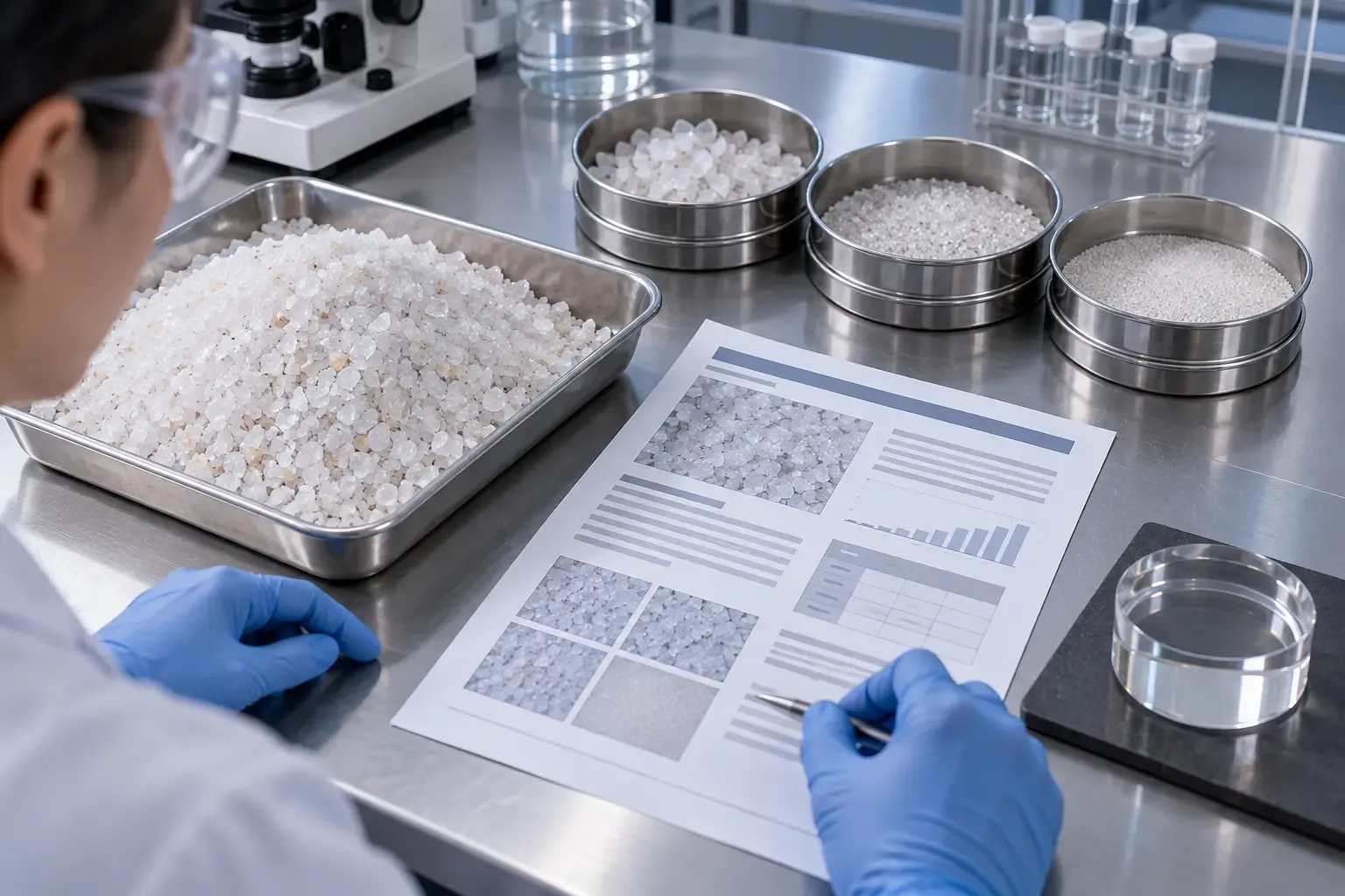 Quartz sand chemistry and phase evidence reviewed for quartz glass raw-material selection
