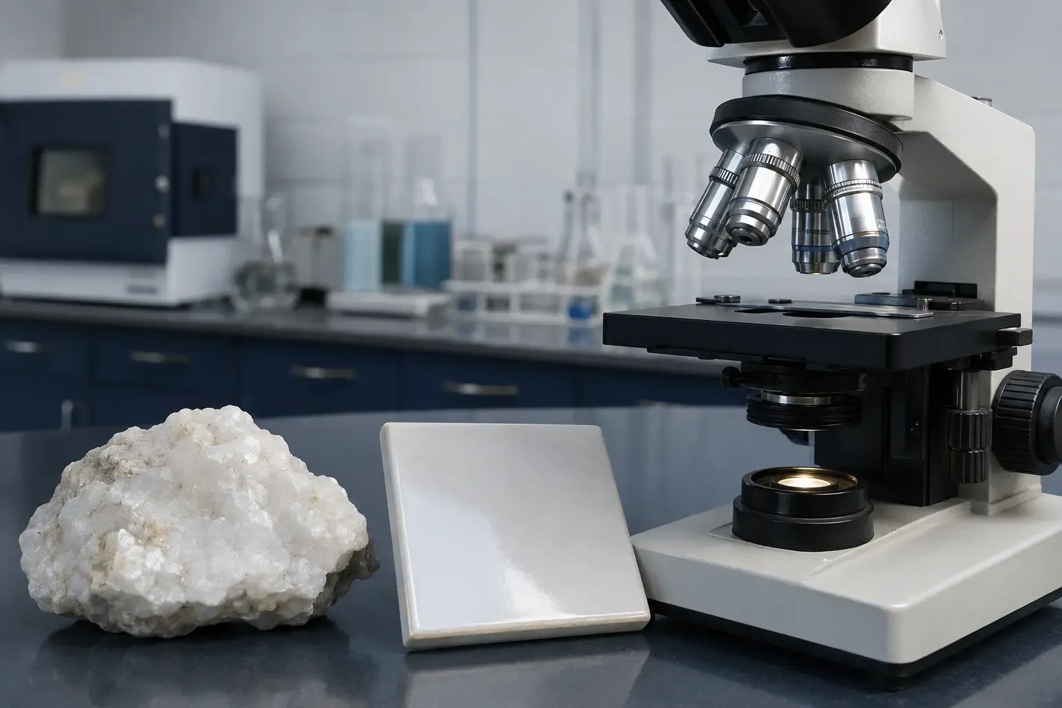 XRD and microscope review of cristobalite phase in a powder used for enamel frit and ceramic glaze trials