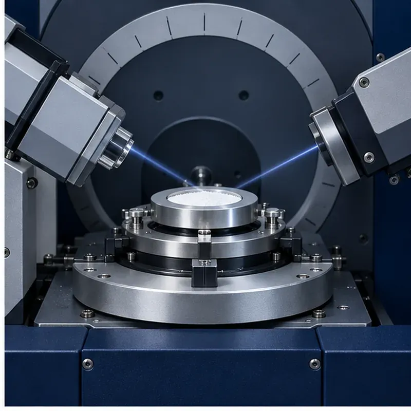 Cristobalite powder and mineral sample prepared for XRD incoming inspection
