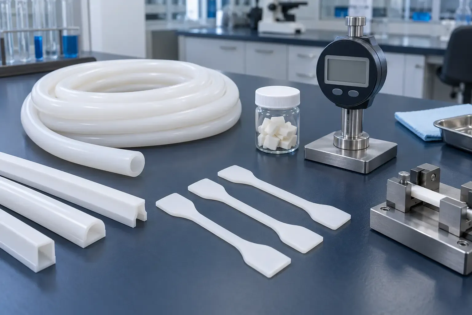 Qualification testing of calcined cristobalite filled silicone rubber extrusion samples