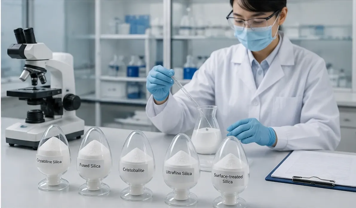 Crystalline silica powder quality control laboratory testing