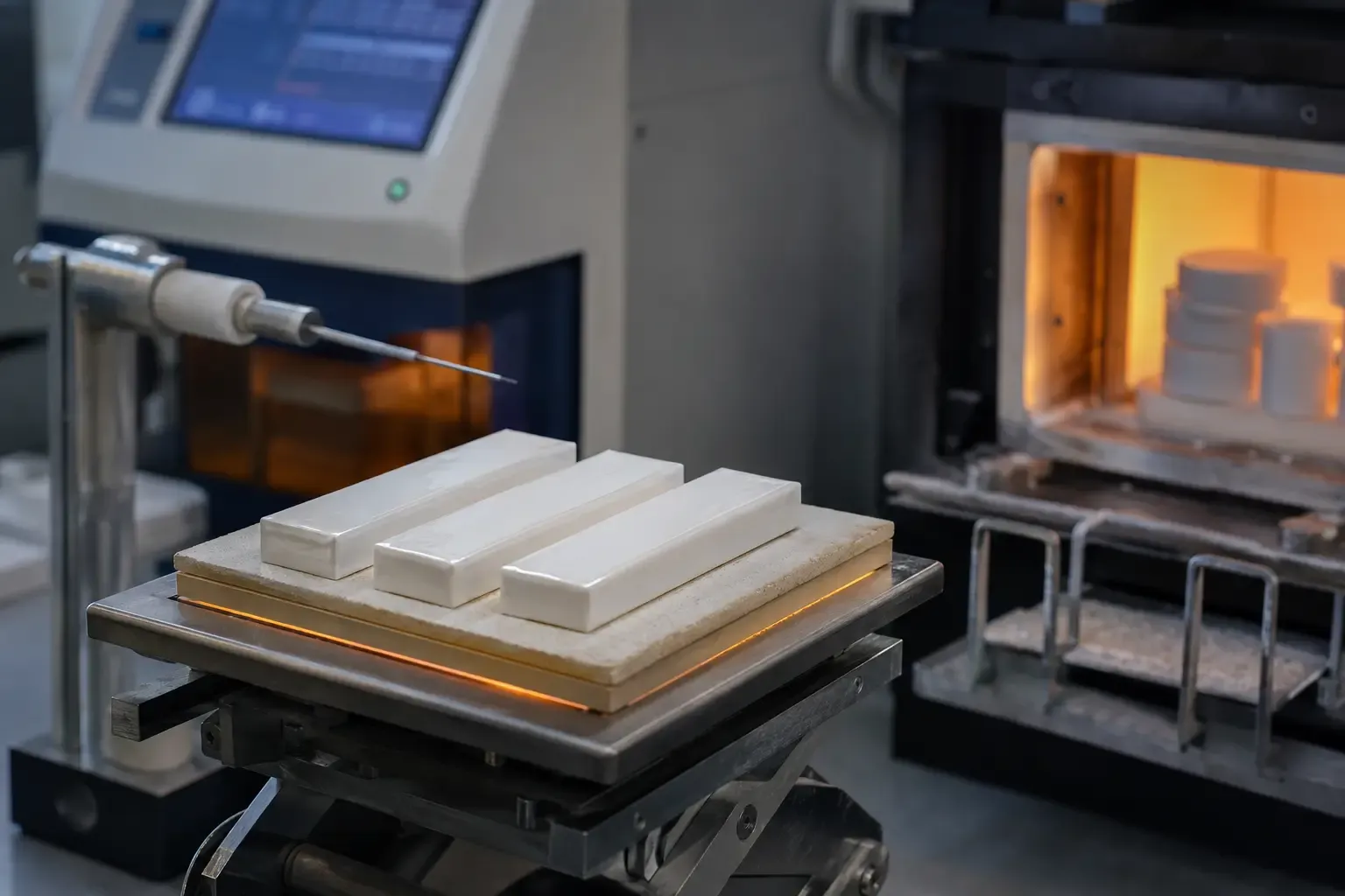 Thermal expansion and firing test panels used to evaluate cristobalite in ceramic glaze development