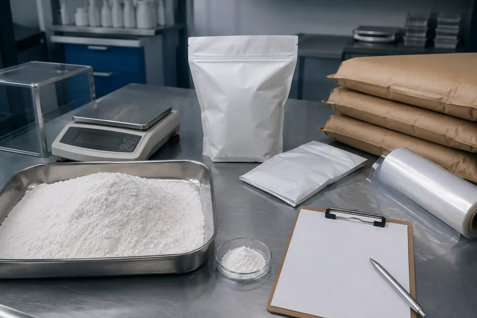 Cristobalite powder quality inspection and moisture-protected packing preparation