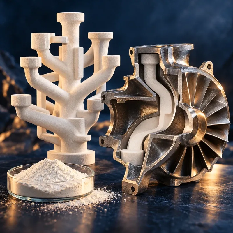 Illustrative application scene for Fused Silica Ceramic Cores: Compare Leachability After Casting Heat Exposure