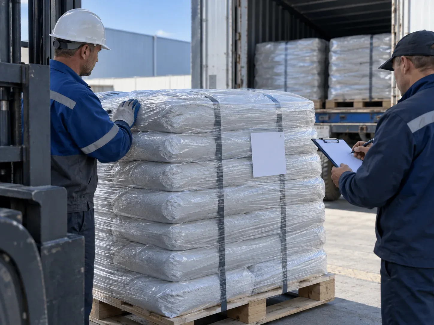 Buyer recording observations during a basic powder sample screening trial
