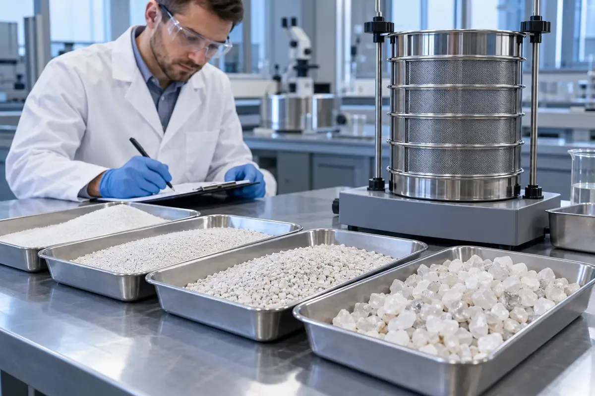 Particle-size sieving for engineered quartz stone raw materials