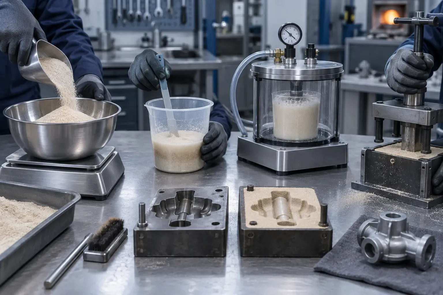 Foundry mold trial workflow for natural quartz sand qualification