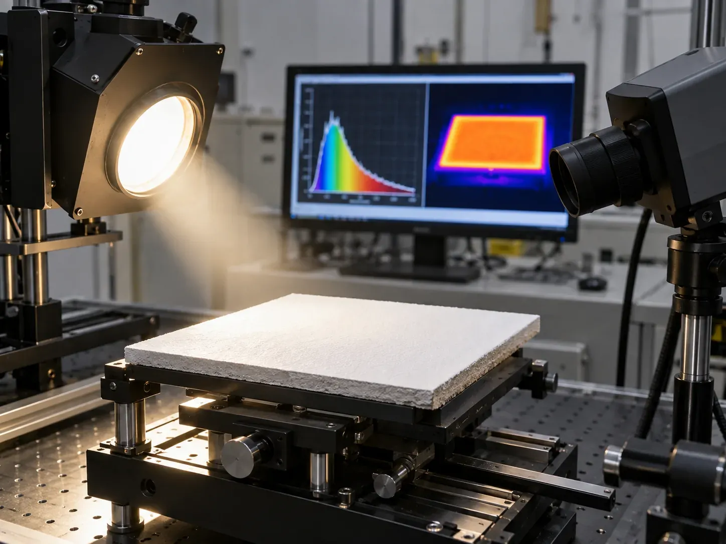 Solar reflectance and thermal emittance test for a cristobalite cool-roof coating
