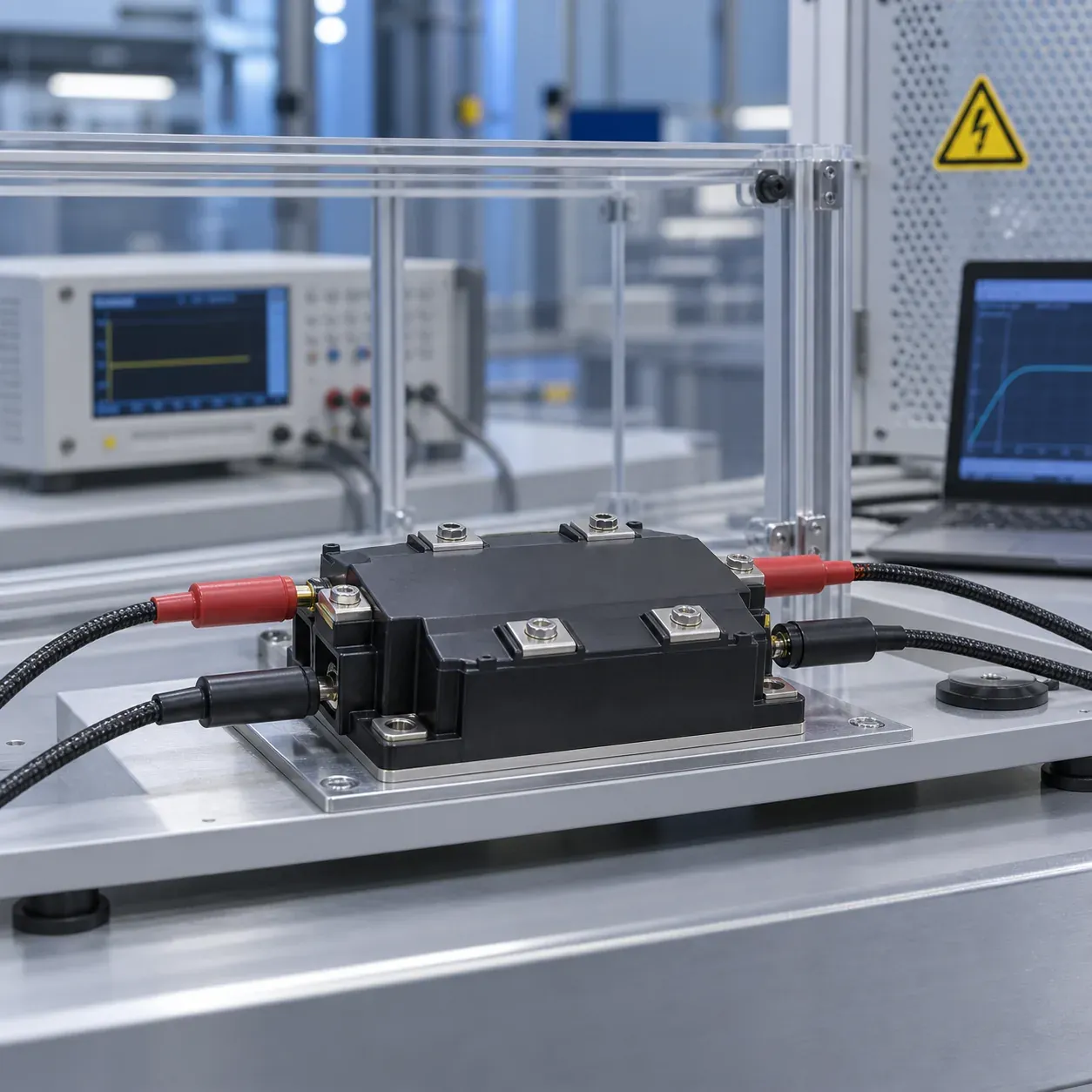 Electrical insulation test setup for an encapsulated power electronics module