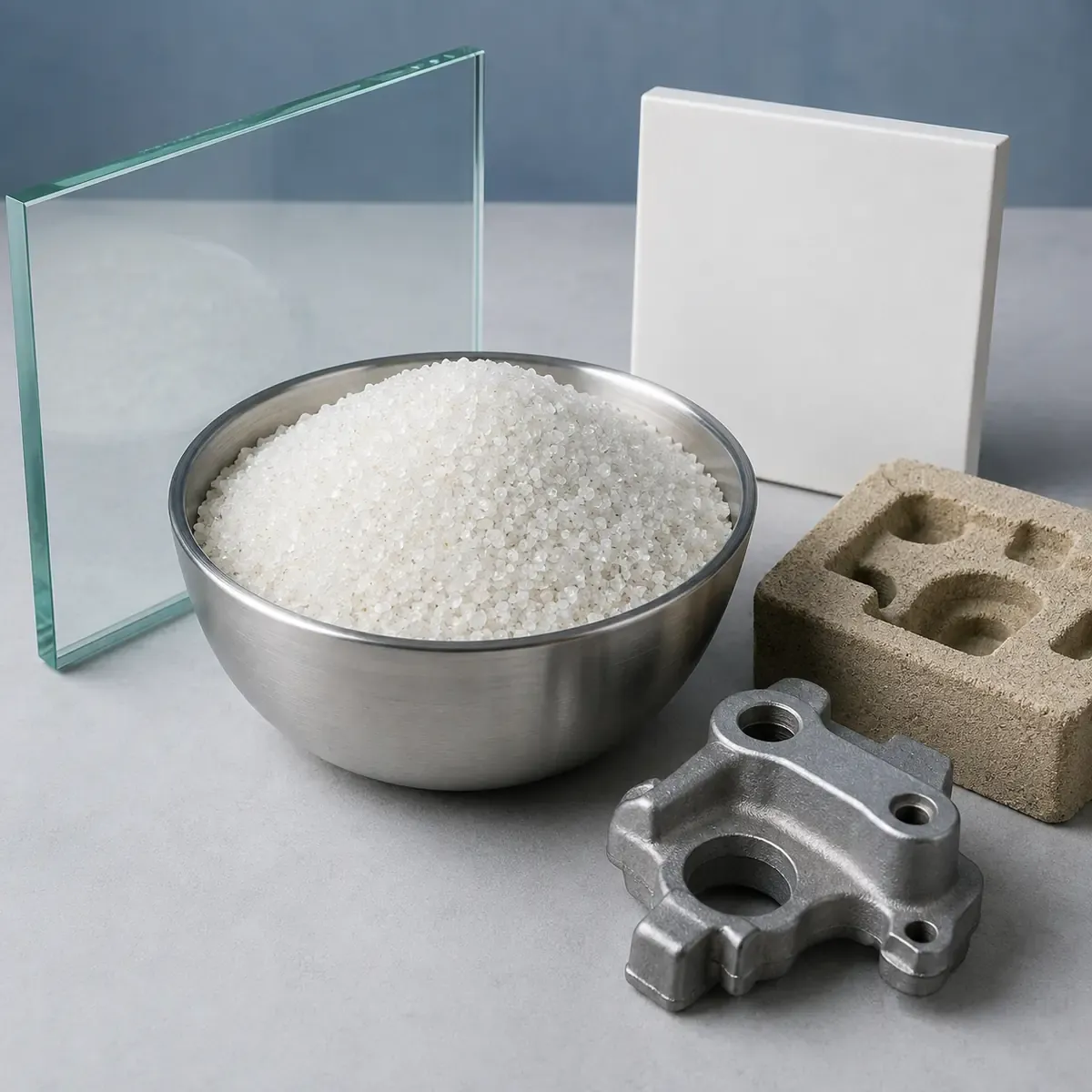 Natural quartz sand for glass, ceramic and foundry applications