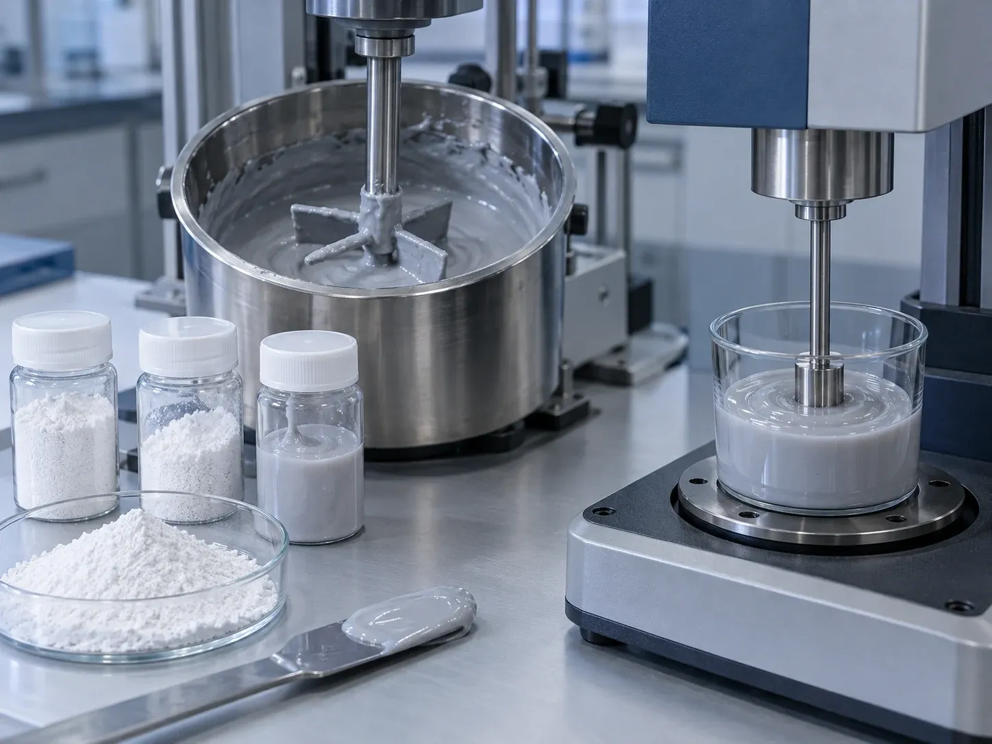 Surface-treated silica powder and silicone thermal interface formulation samples