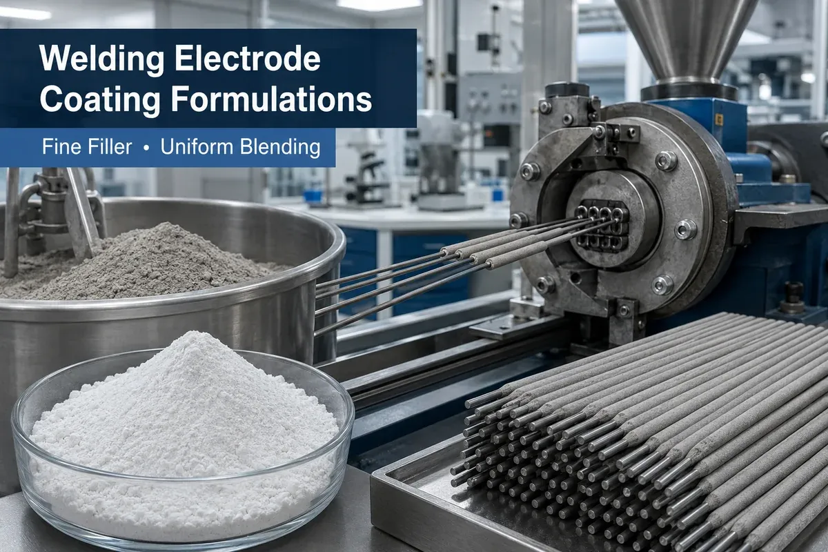 Ultrafine silica powder used in welding electrode coating formulations