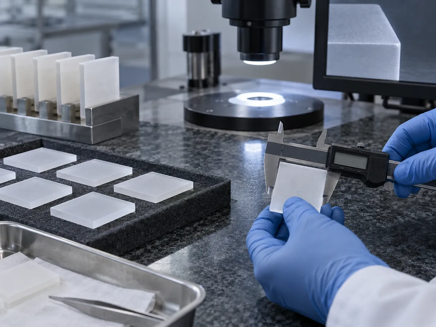 Ceramic additive manufacturing trial parts made from fused quartz flour feedstock