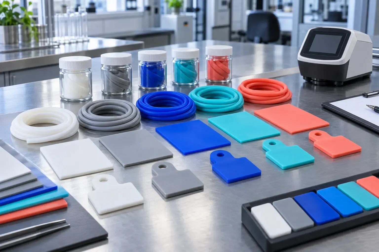 Batch approval of white and coloured silicone rubber made with calcined cristobalite filler