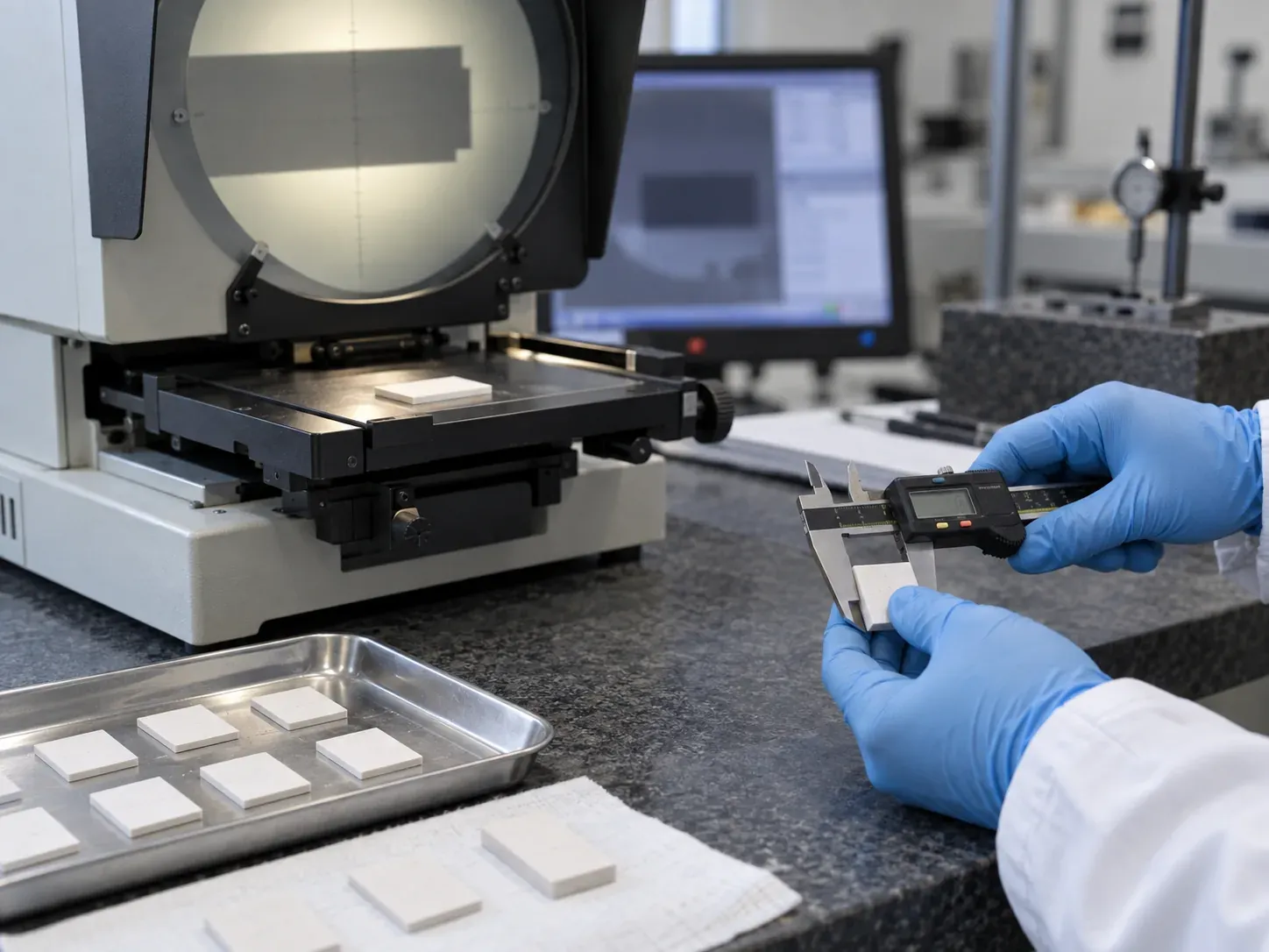 Dimensional metrology of fired ceramic coupons from a cristobalite formulation trial