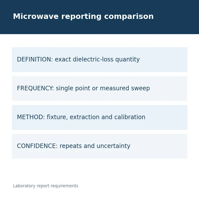 Microwave reporting comparison; Laboratory report requirements