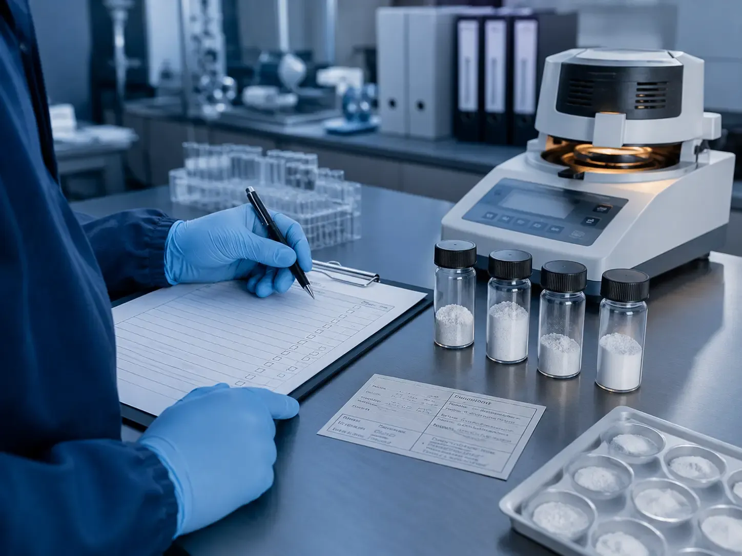Quality records and sample traceability for a resin filler trial