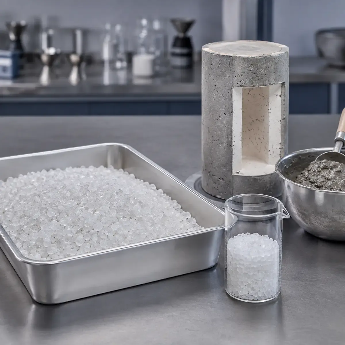Fused silica granules prepared for refractory castable formulation