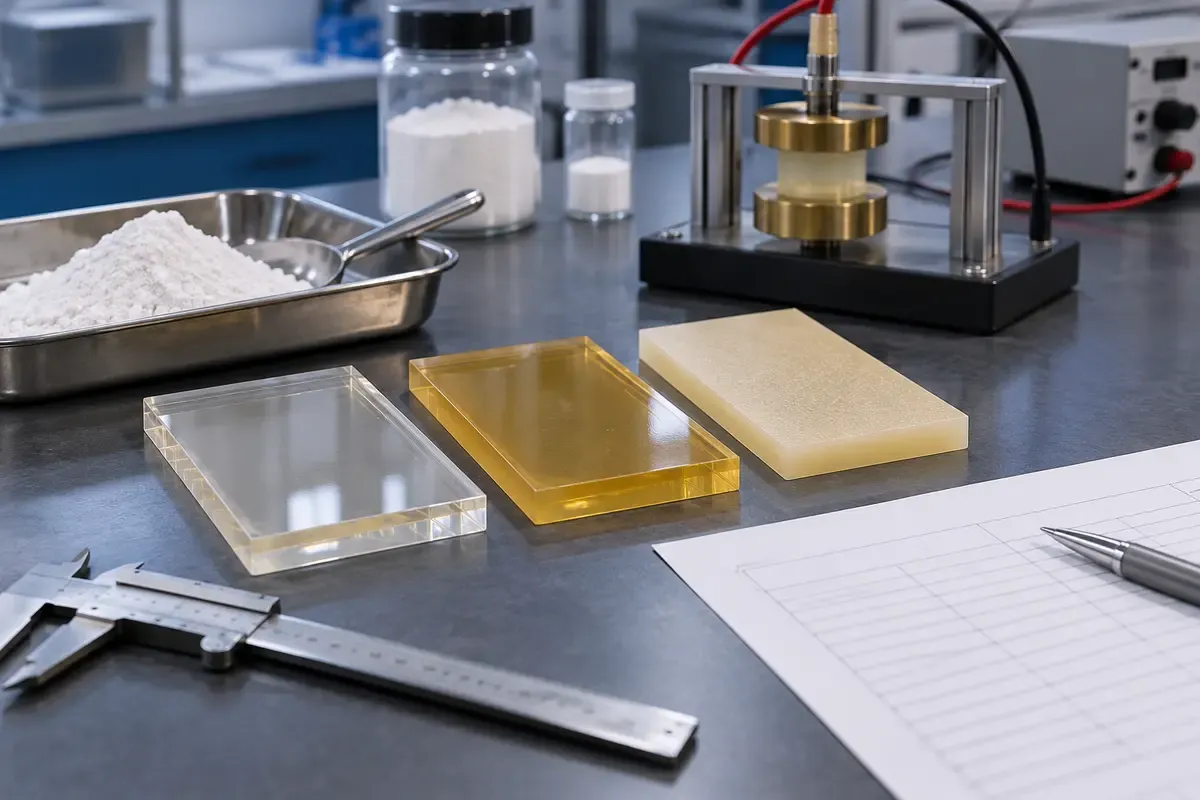 Cured epoxy insulation specimens checked after silica filler validation