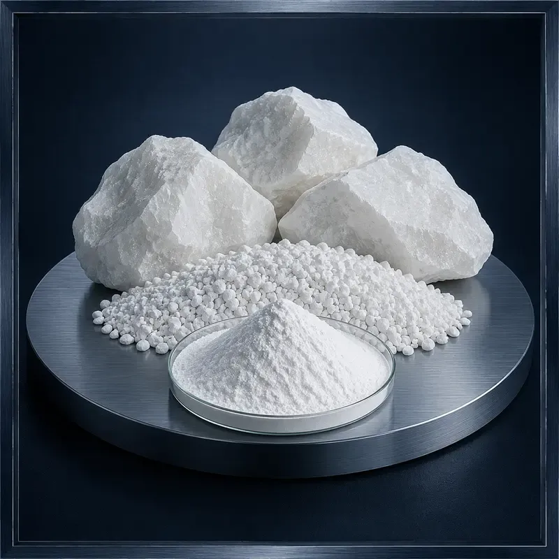 Cristobalite category with calcined raw material, granules and white powder