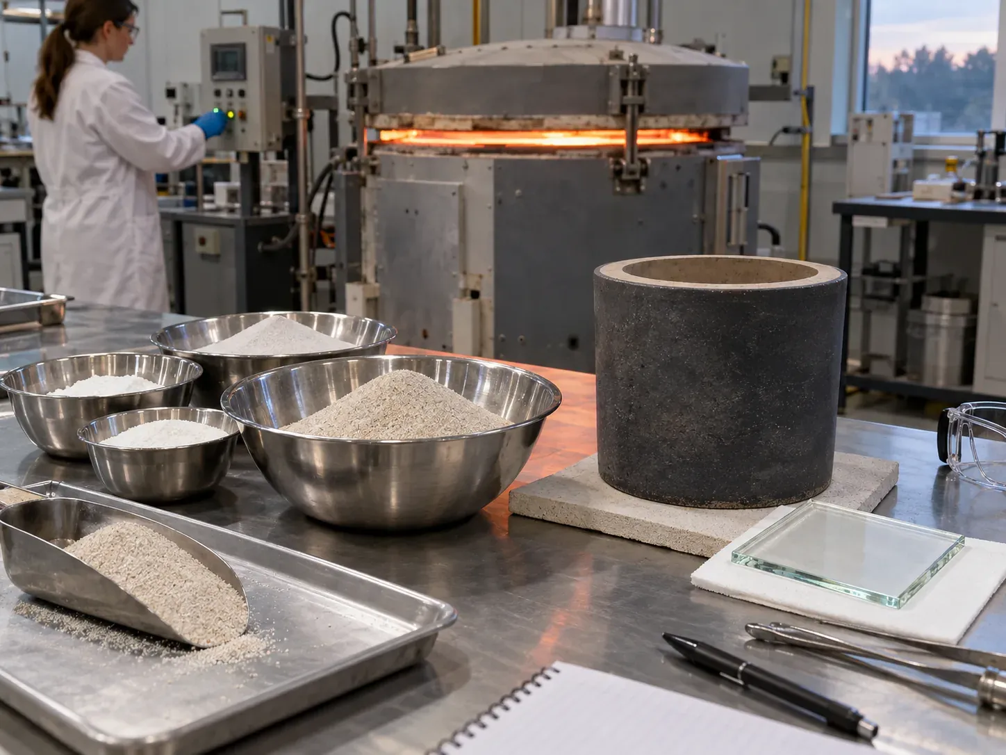 Pilot solar glass batch melt trial using qualified natural quartz sand