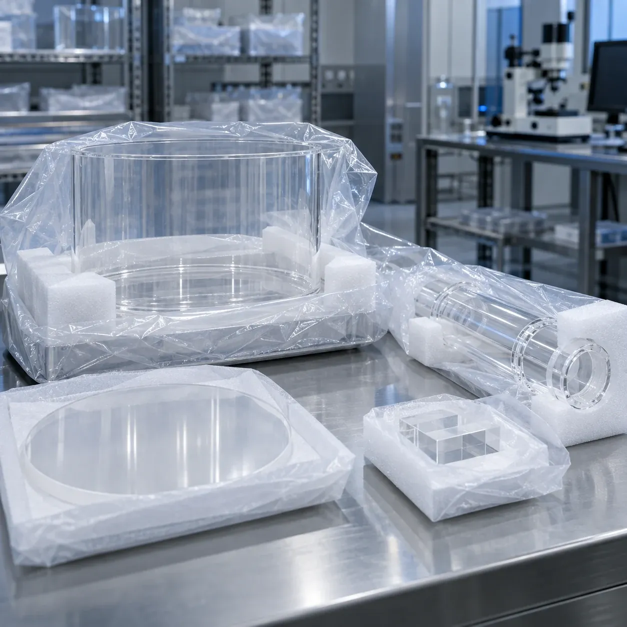 thermal shock and post-clean inspection of fused silica quartzware