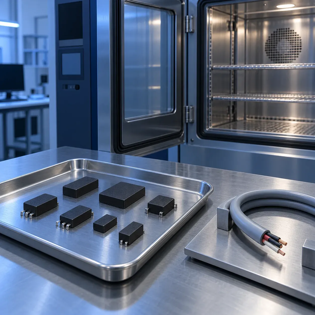 Electrical encapsulation reliability test environment for packages and cable samples