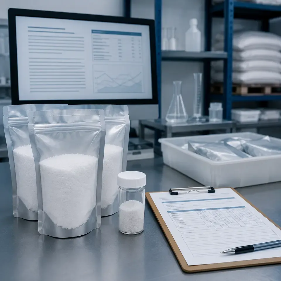 Technical document revision and shipment lot review for silica powder traceability