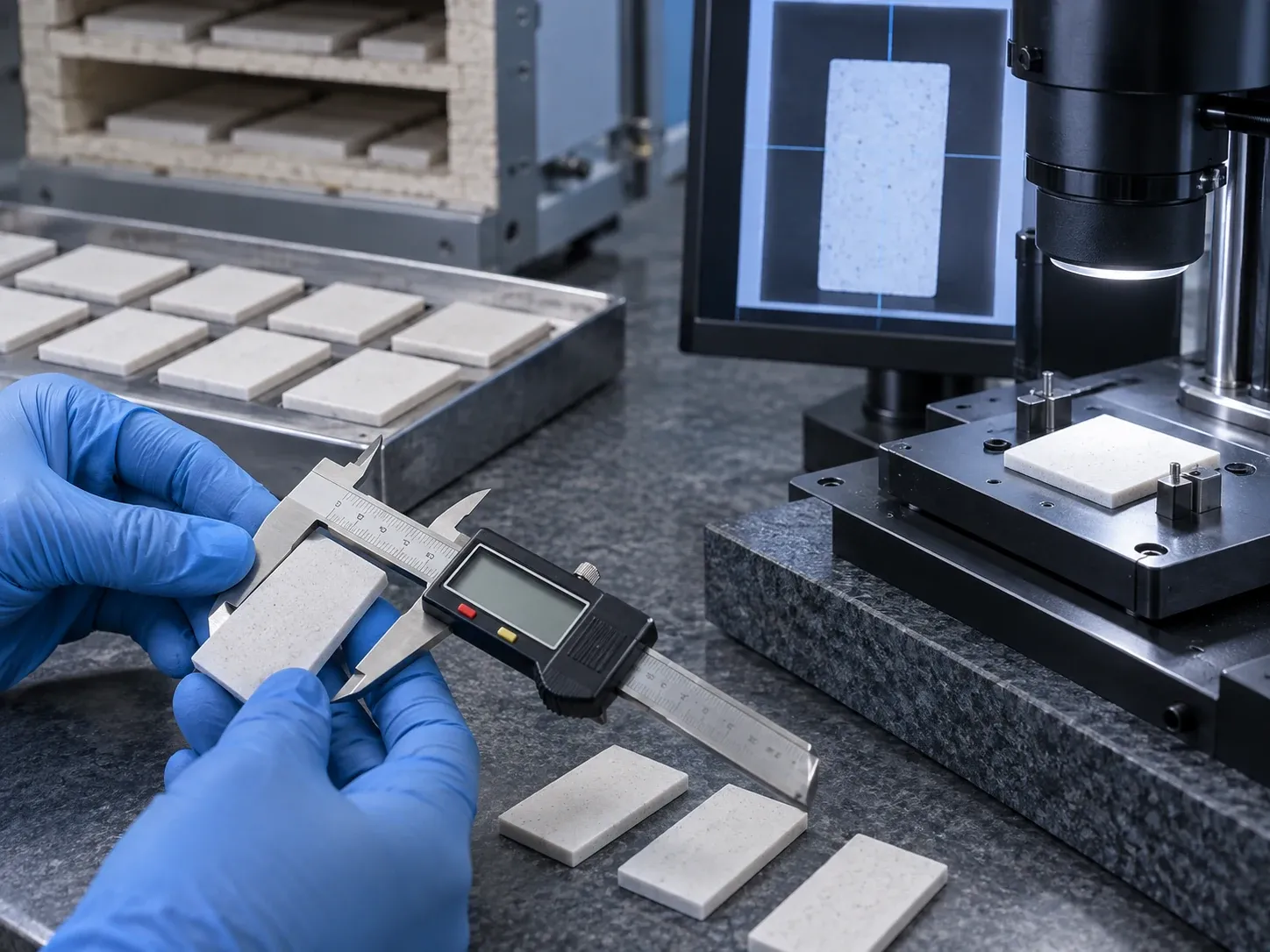 Dimensional metrology of fired technical ceramic coupons from a cristobalite trial