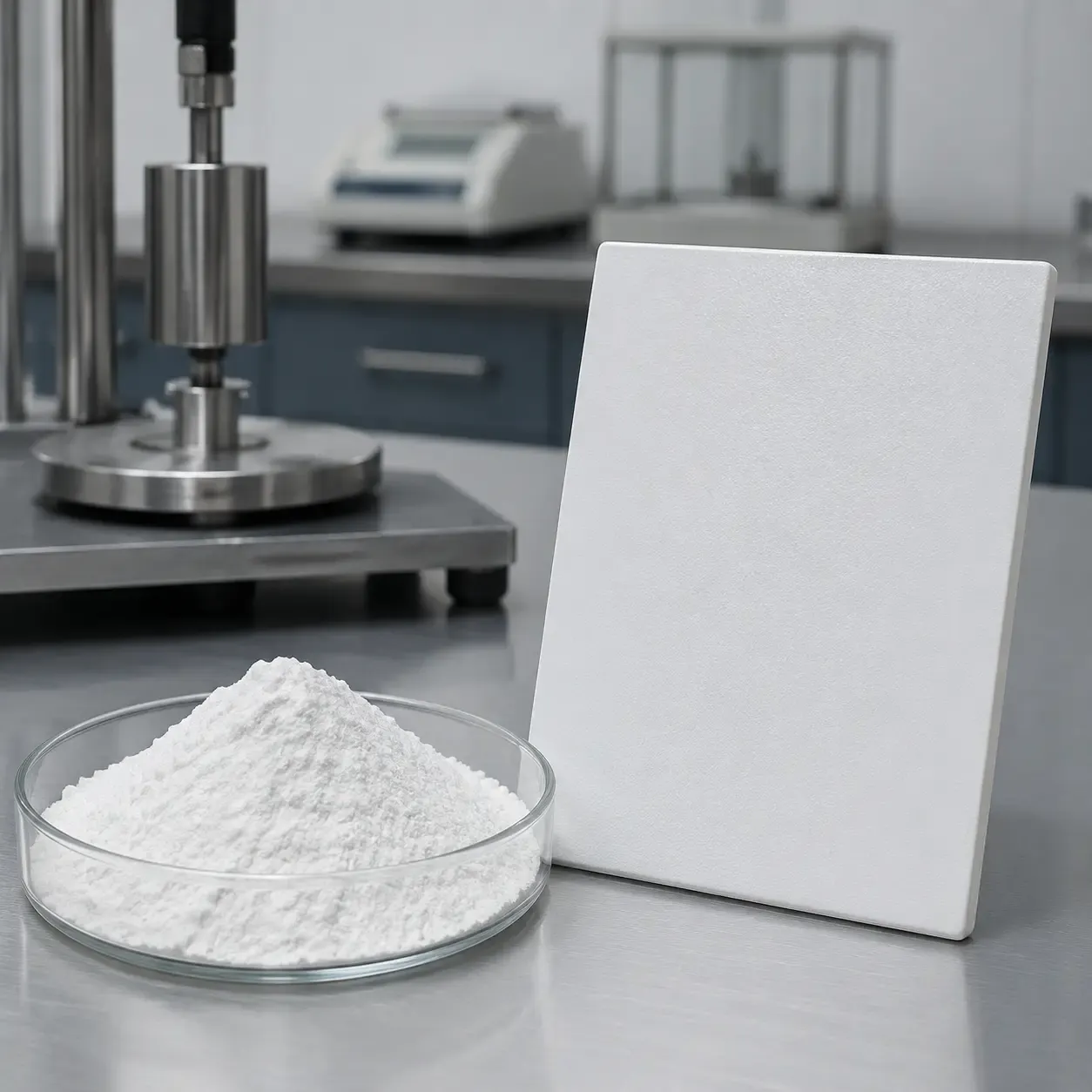 Crystalline silica powder fine particle texture for paint and coatings filler evaluation