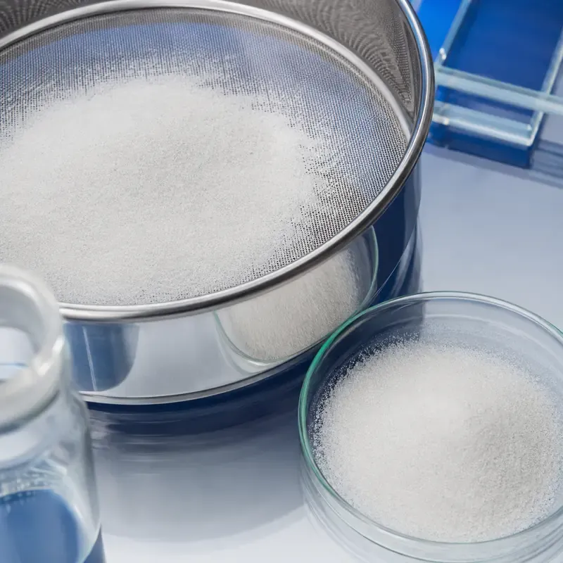 Crystalline silica powder passing through a 325-mesh sieve for mesh-to-micron verification