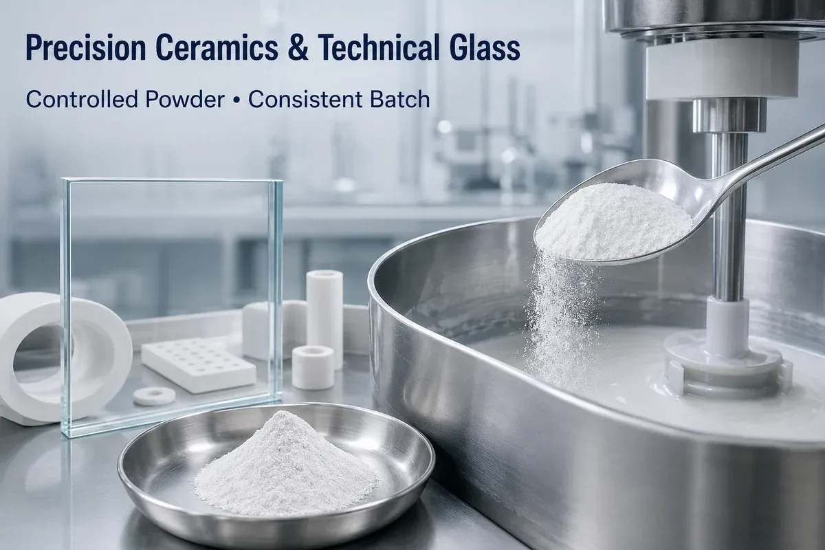Ultrafine silica powder used in precision ceramics and technical glass formulation