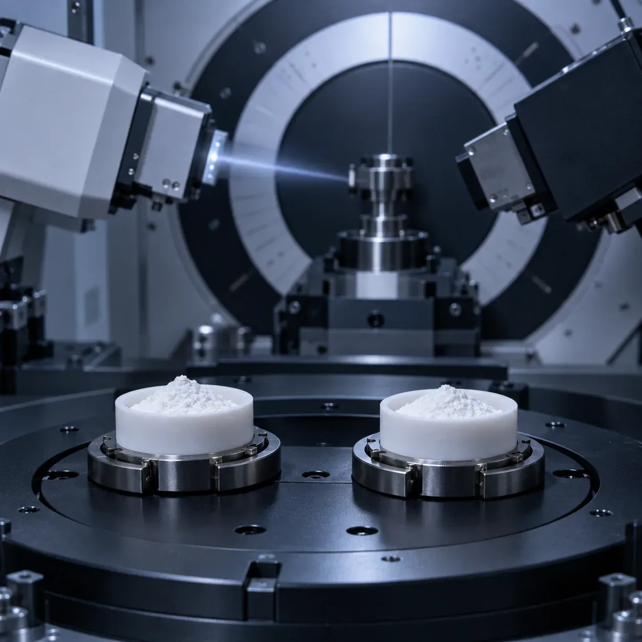 X-ray diffraction material identity review for silica powders