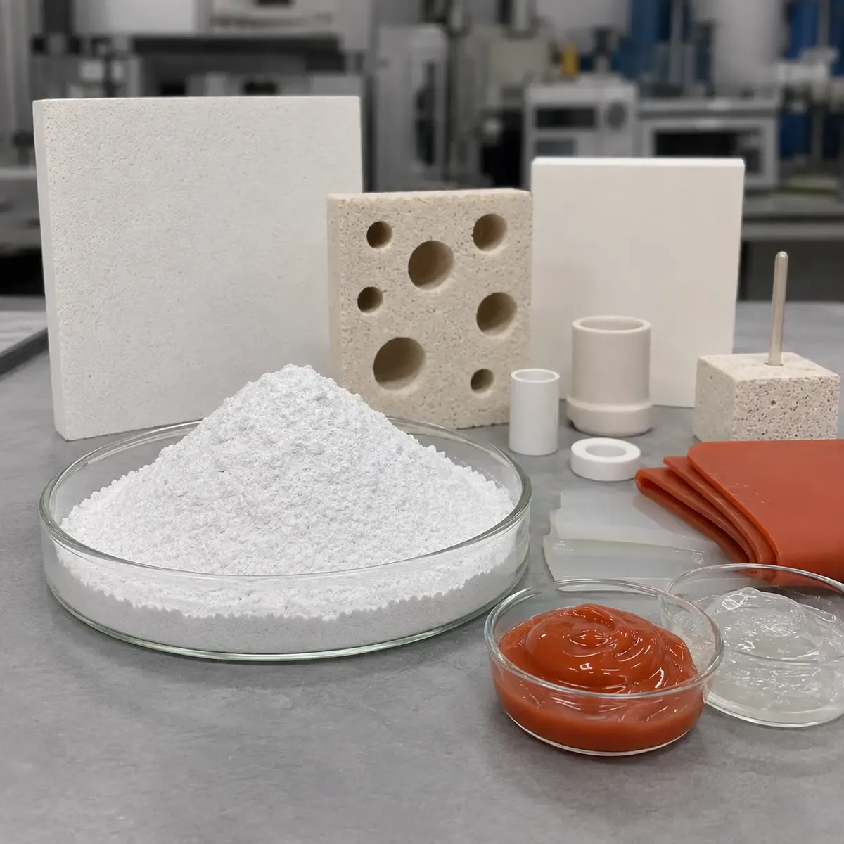 Cristobalite flour for ceramics and silicone compounds
