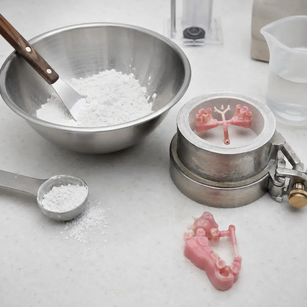Cristobalite powder dental casting material preparation