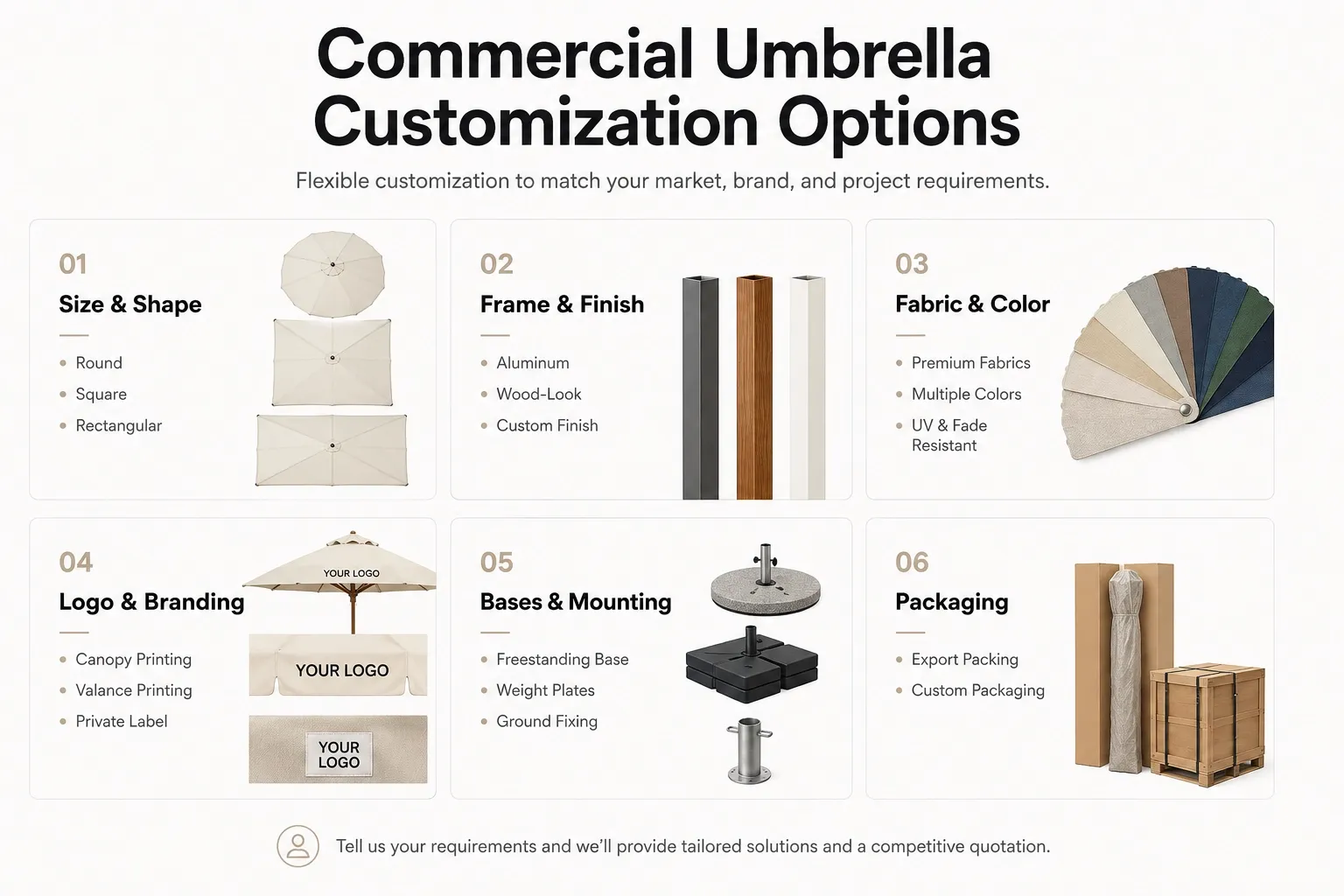 commercial umbrella customization options