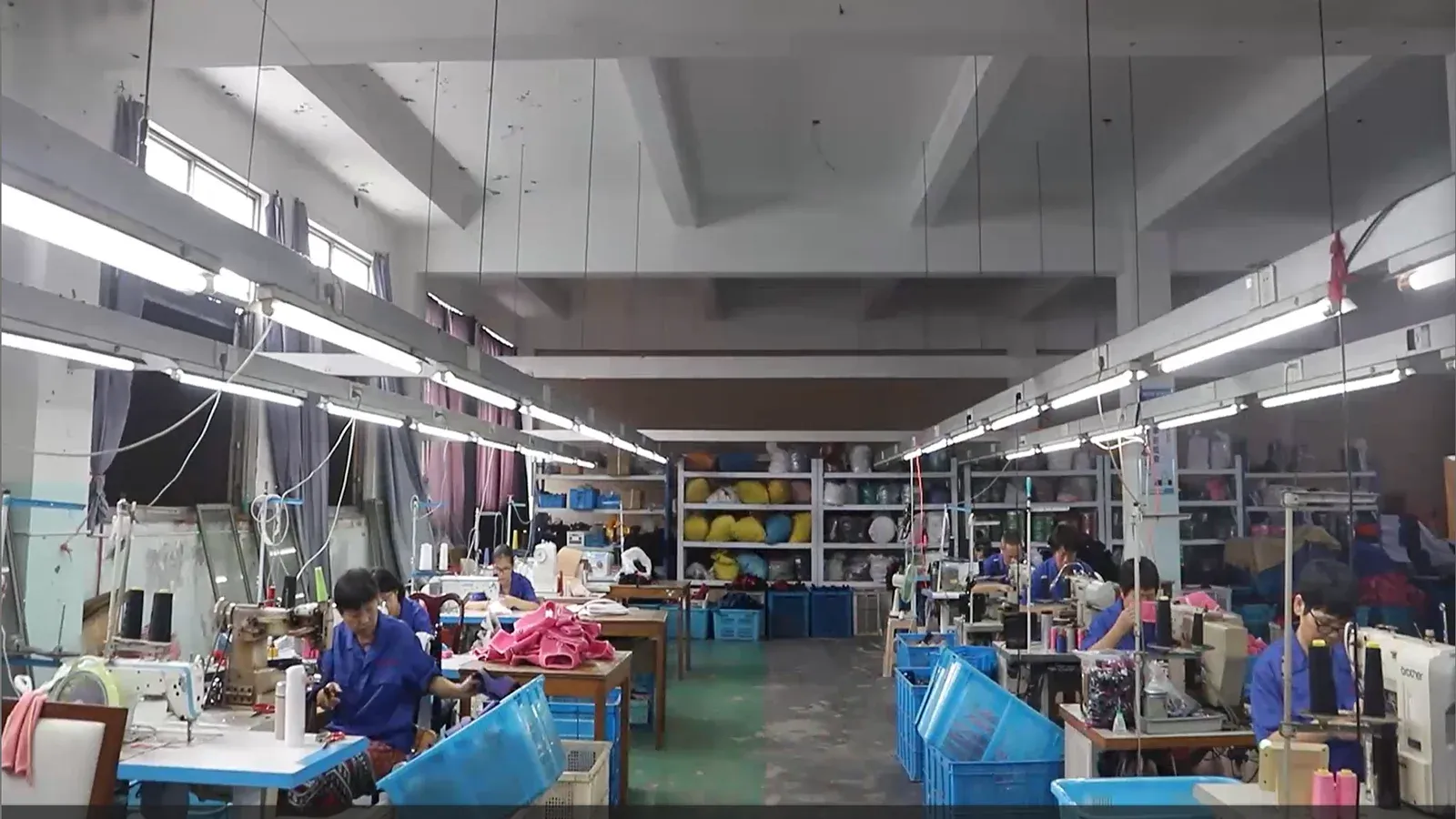 Dog harness and leash production workshop at Idopets in Shaoxing, China
