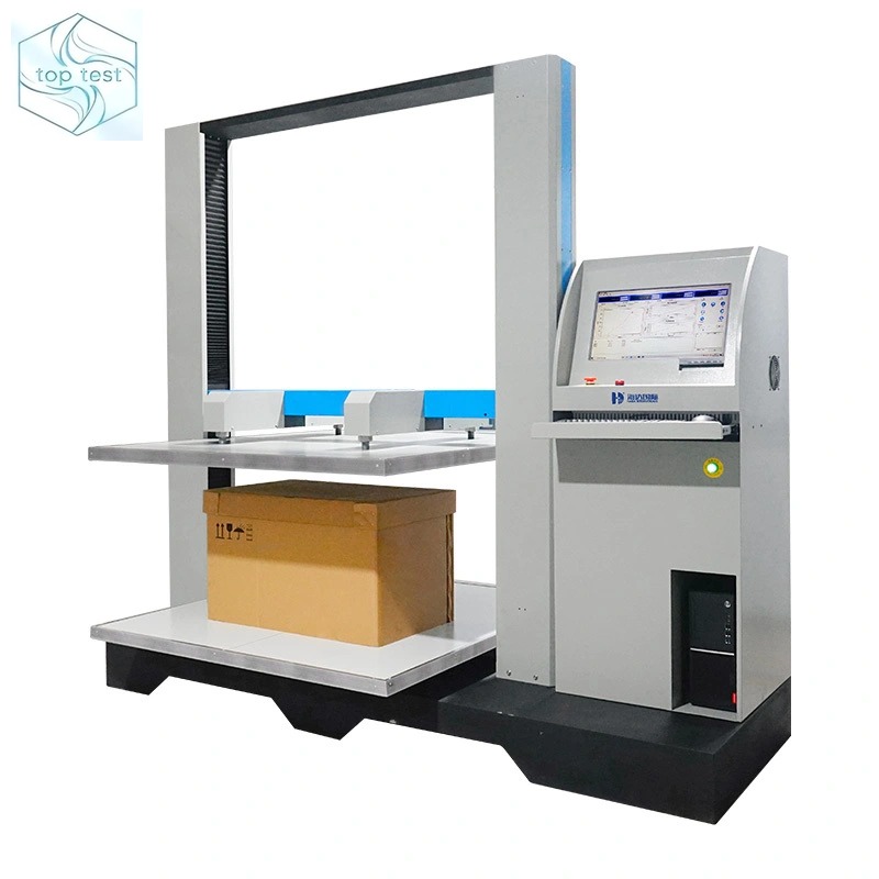 TT-CPCT computer controlled carton compression testing machine with control console and test carton