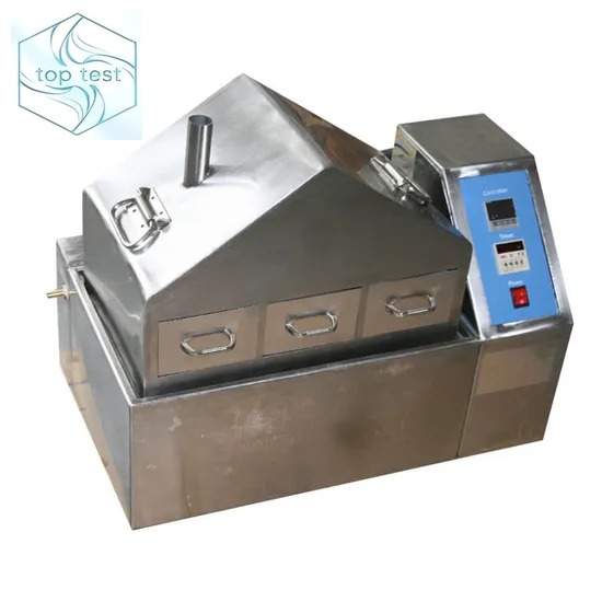 TT-SATC steam aging test chamber with three stainless steel drawers and sloped lid