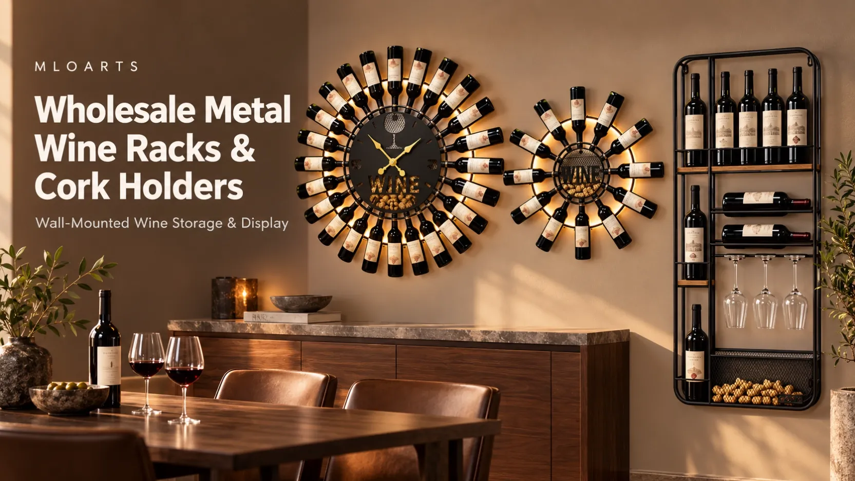 wholesale metal wine rack and cork holder