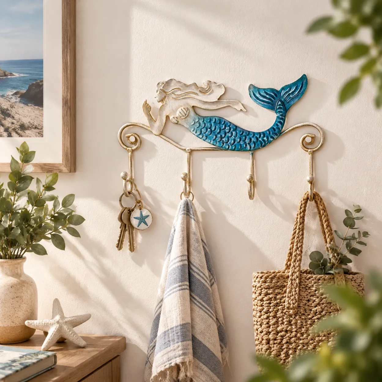 iron Mermaid Wall Hanger