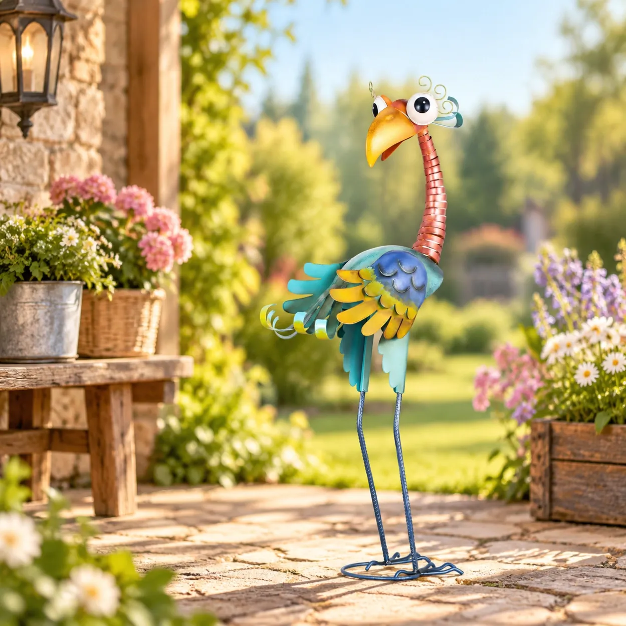 31.2 Inch Metal Garden Bird statues