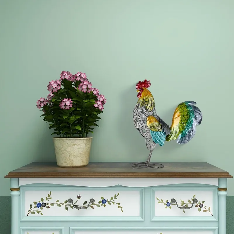 colorful-metal-rooster-statue-a299