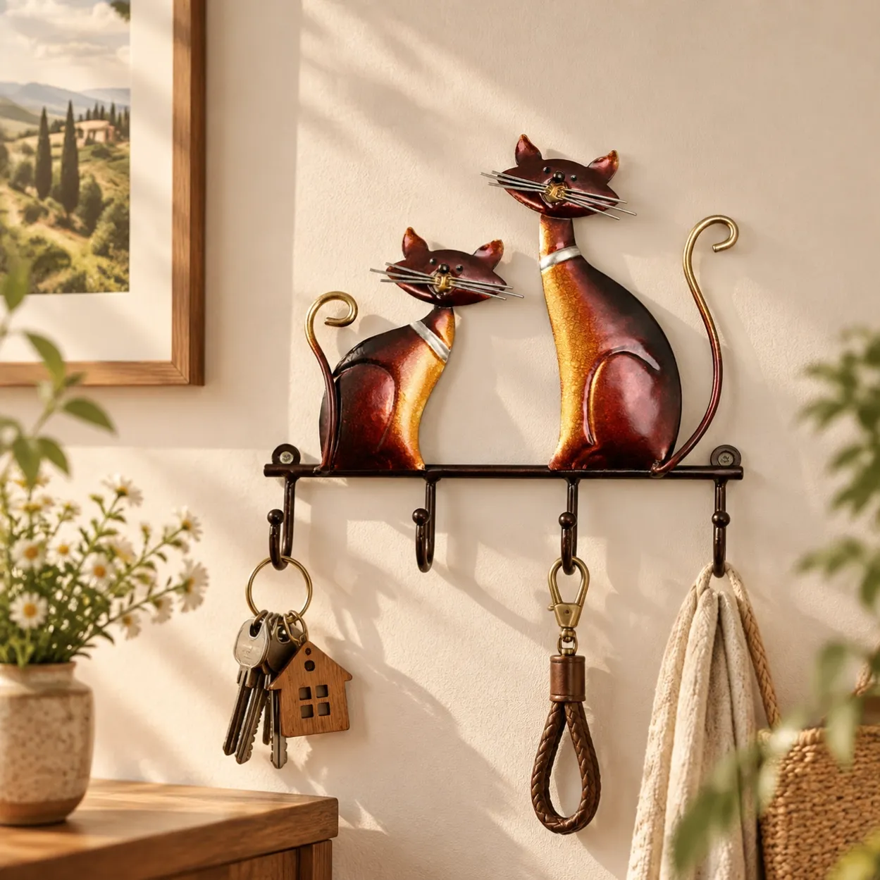 Iron Cat Wall Hanger Hook