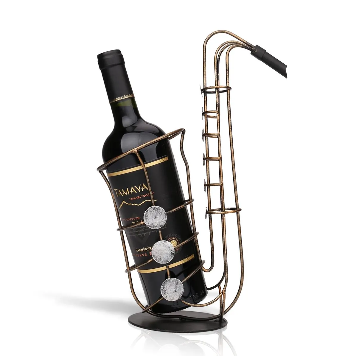 saxophone-metal-wine-bottle-holder-a025