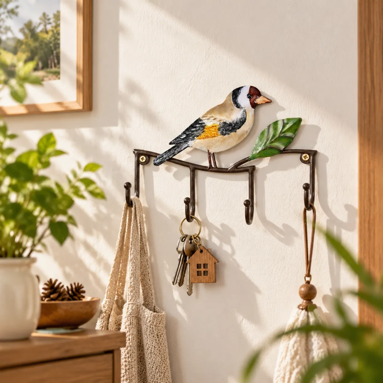 Bird Wall Hook Decorative Iron Wall Hanger