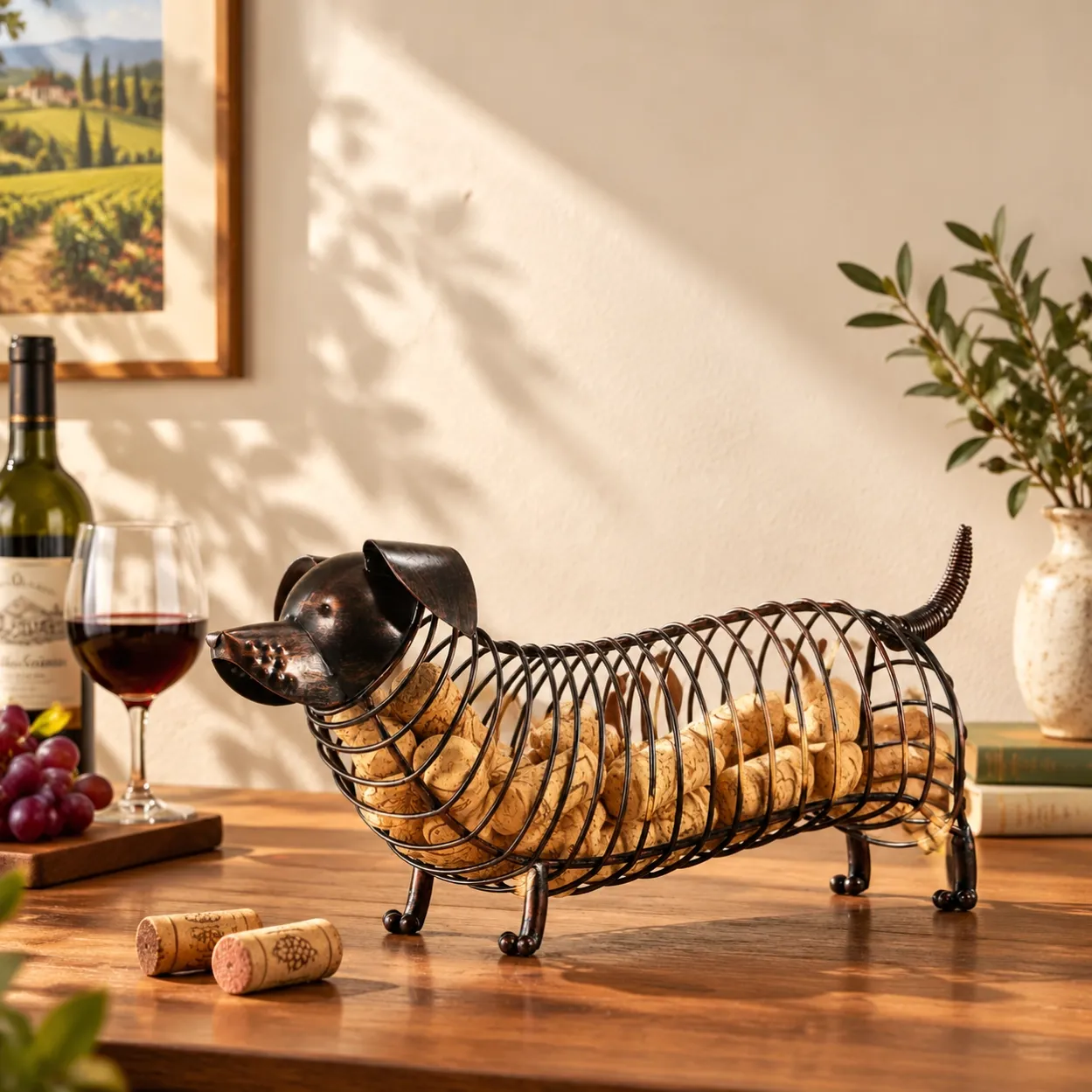 Dachshund Wine Cork Container