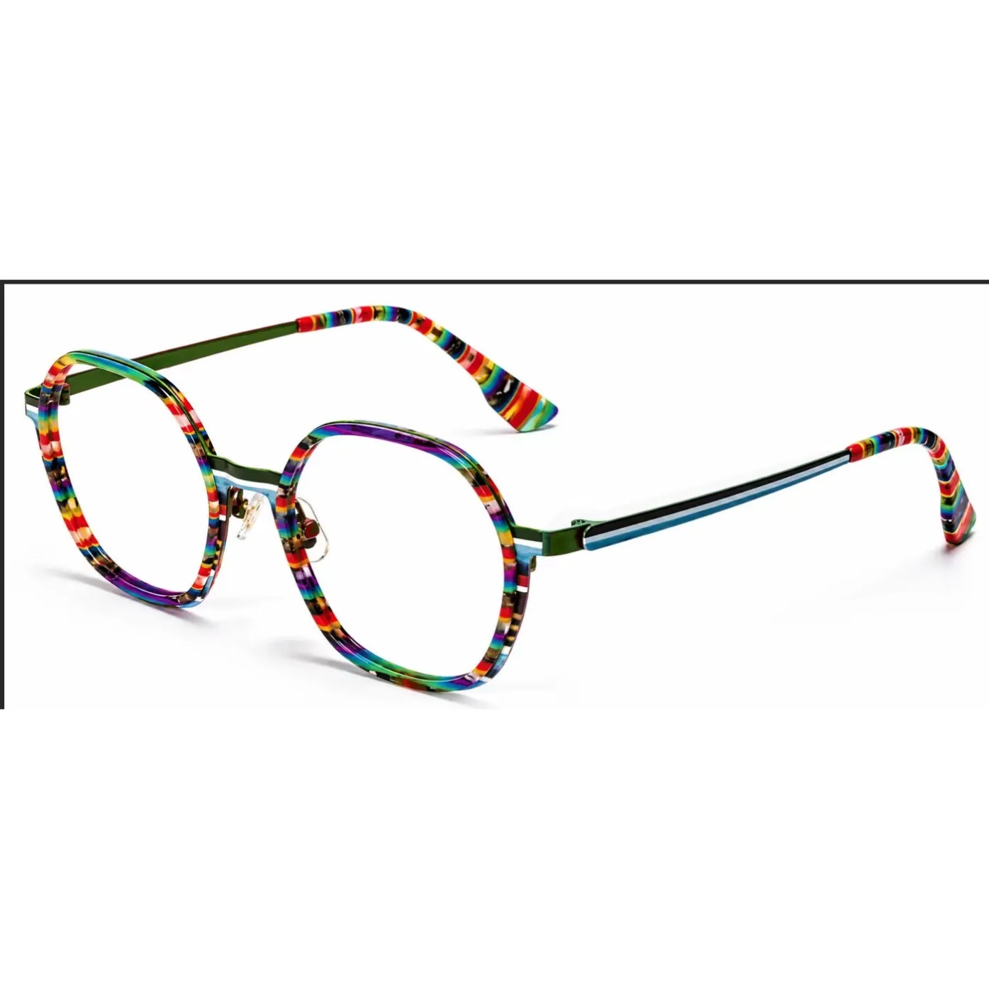 RS003 rainbow striped acetate optical frames