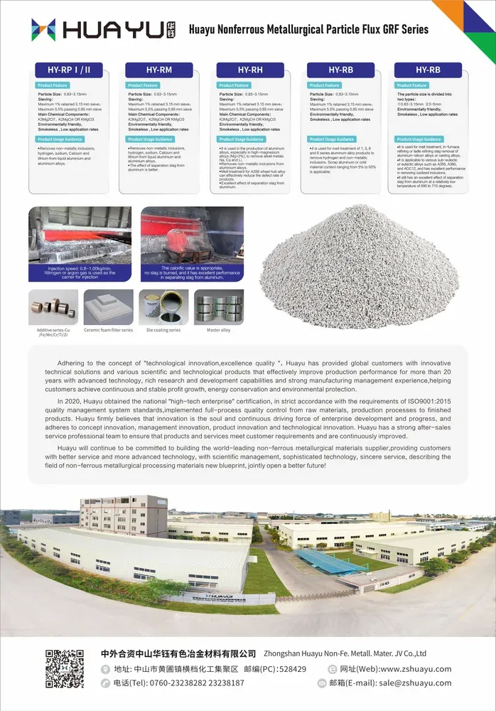 GRF Series Granulated Refining Flux product image for Zhongshan Huayu