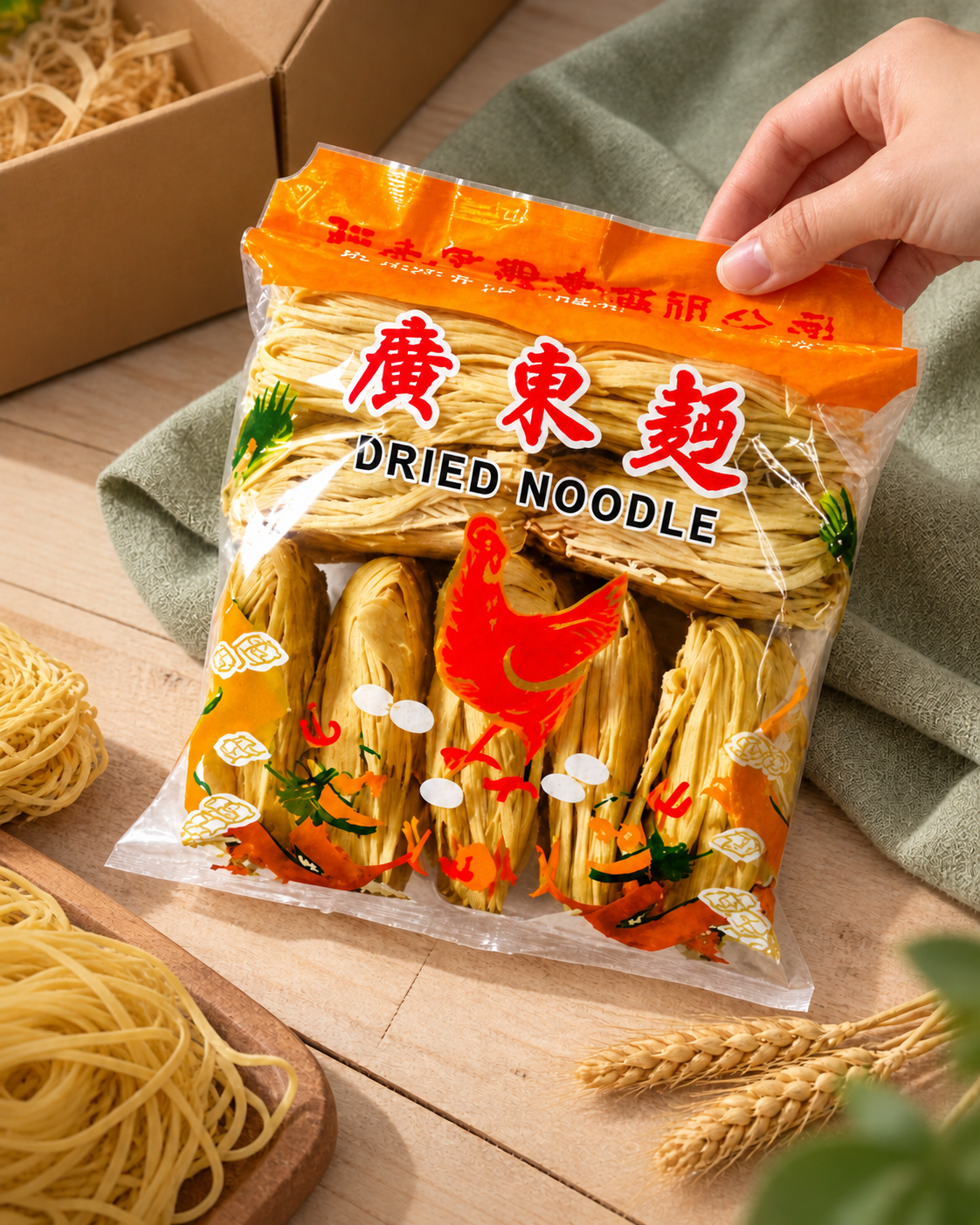 Dried Noodle packaging selected for a wholesale sample carton